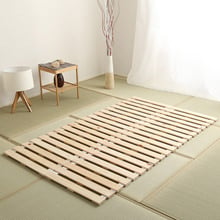 世界に通用する高い品質 檜仕様ロール式すのこベッド (セミダブル)