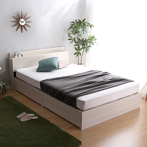 温もりあるホワイトオークの質感 棚・コンセント付きチェストベッド (シングル)の詳細 | 日本最大級のベッド通販ベッドスタイル